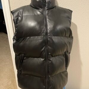 Good American Black Vegan Lesther Puffer Vest